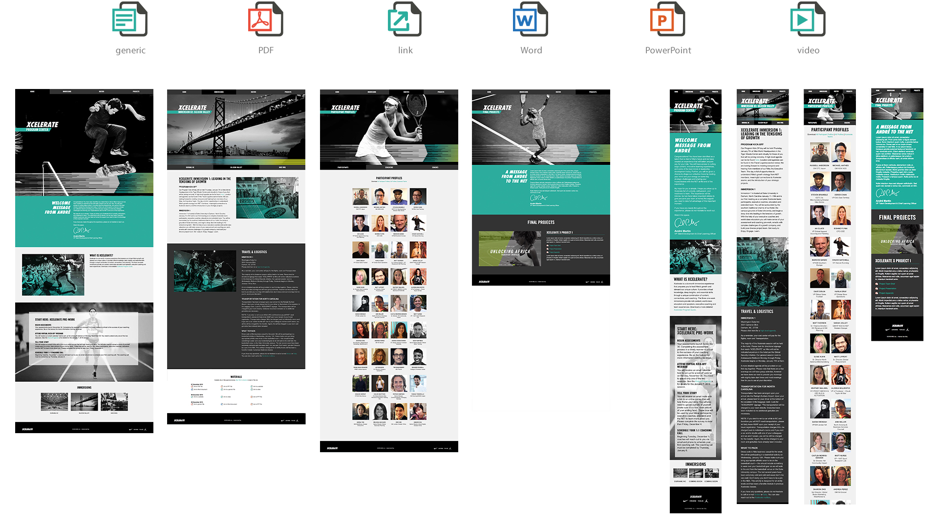 Nike Xcelerate intranet site details
